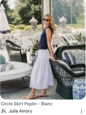 🎀 NWT JULIA AMORY POPLIN CIRCLE SKIRT White XL 🎀